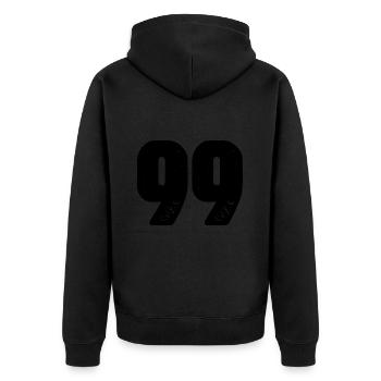 Maillot numéro 99 - Veste à capuche bio Premium Unisexe - noir - Dos - Nico (187cm)