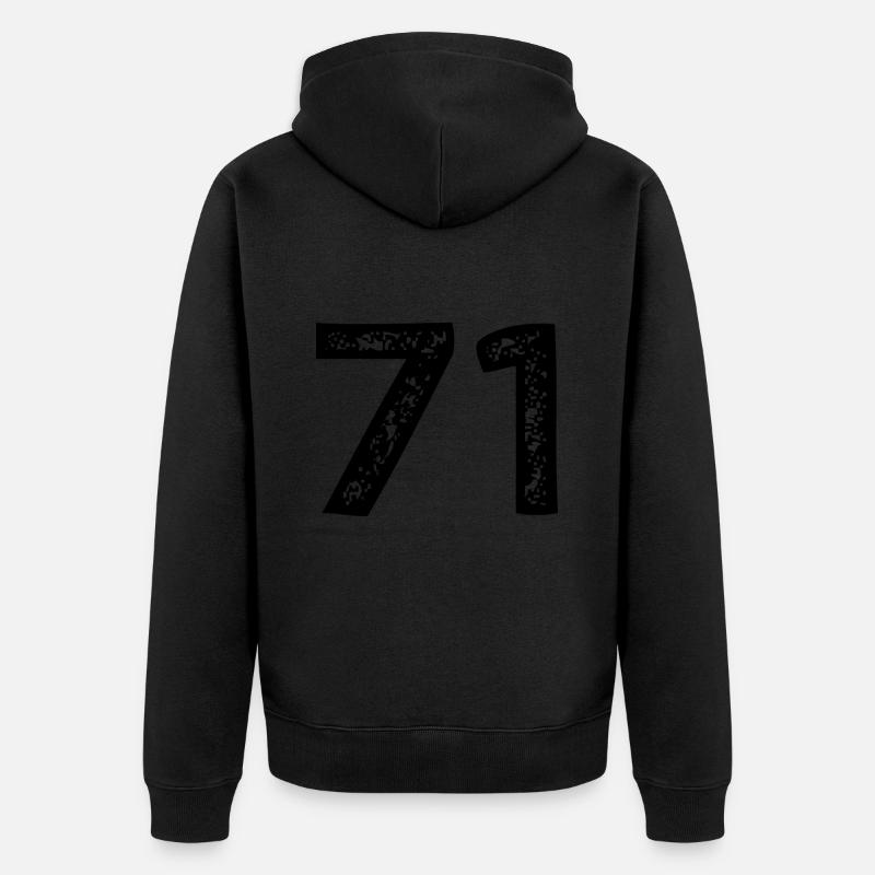 Maillot à 71 numéros - Veste à capuche bio Premium Unisexe - noir
