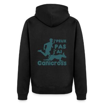 I can't I have canicross, humor canicross - Unisex Premium Organic Zip Hoodie - black - Back - Nico (187cm)