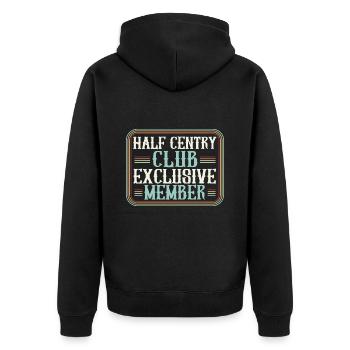 50th Birthday Party Bday Fiftieth Birthday - Unisex Premium Organic Zip Hoodie - black - Back - Nico (187cm)