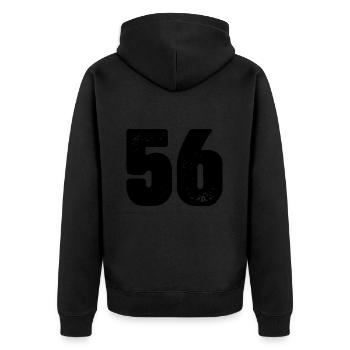 Maillot numéro 56 - Veste à capuche bio Premium Unisexe - noir - Dos - Nico (187cm)