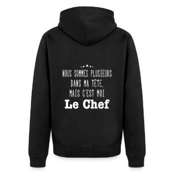 c'est moi le chef - Veste à capuche bio Premium Unisexe - noir - Dos - Nico (187cm)