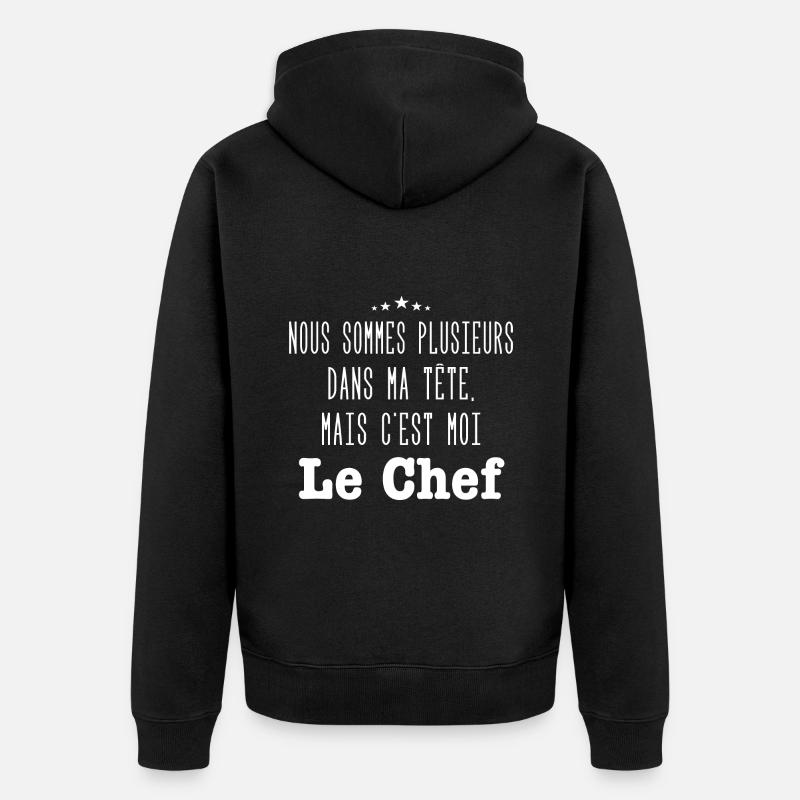 c'est moi le chef - Veste à capuche bio Premium Unisexe - noir
