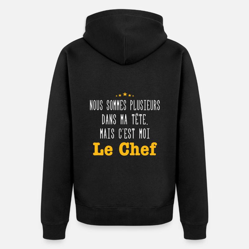 mais c'est moi le chef - Veste à capuche bio Premium Unisexe - noir