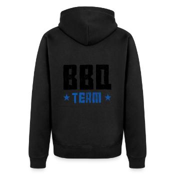 Bbq Team - Unisex Premium Bio Zip Hoodie - Schwarz - Hinten - Nico (187cm)