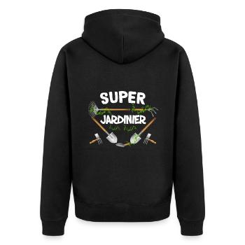 Super jardinier - Veste à capuche bio Premium Unisexe - noir - Dos - Nico (187cm)
