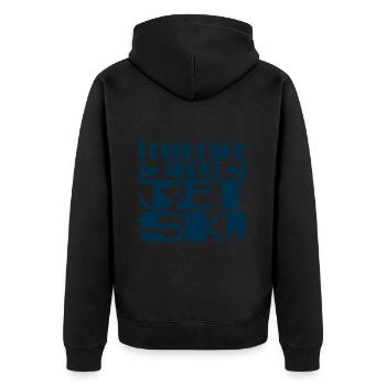 I only care about jet ski - Unisex Premium Organic Zip Hoodie - black - Back - Nico (187cm)
