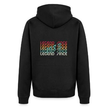 legend since 1983 awsome since 1983 - Unisex Premium Bio Zip Hoodie - Schwarz - Hinten - Nico (187cm)