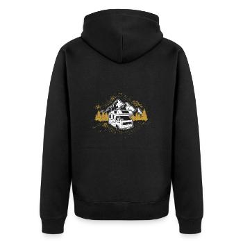Motorhome Camping Holiday Womo - Unisex Premium Organic Zip Hoodie - black - Back - Nico (187cm)