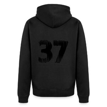 Maillot numéro 37 - Veste à capuche bio Premium Unisexe - noir - Dos - Nico (187cm)