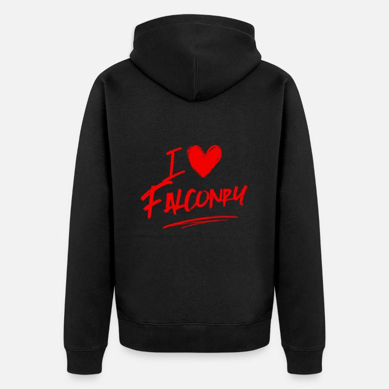 J’adore la fauconnerie - Veste à capuche bio Premium Unisexe - noir