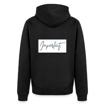 Perfectly Imperfect - Unisex Premium Organic Zip Hoodie - black - Back - Nico (187cm)