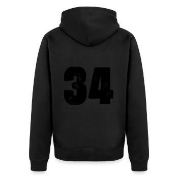 Maillot à 34 numéros - Veste à capuche bio Premium Unisexe - noir - Dos - Nico (187cm)