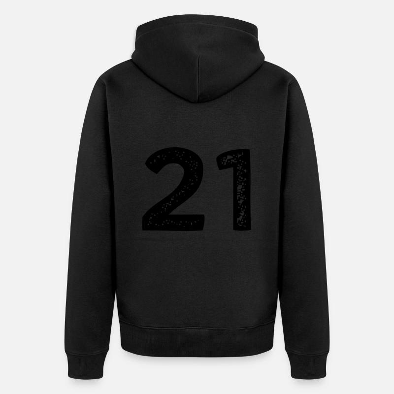 Maillot à 21 chiffres - Veste à capuche bio Premium Unisexe - noir