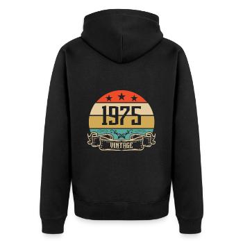 1975 Vintage Geburtstag Retro Classic - Unisex Premium Bio Zip Hoodie - Schwarz - Hinten - Nico (187cm)