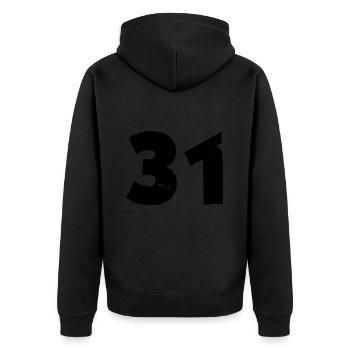 31 Nombre - Veste à capuche bio Premium Unisexe - noir - Dos - Nico (187cm)