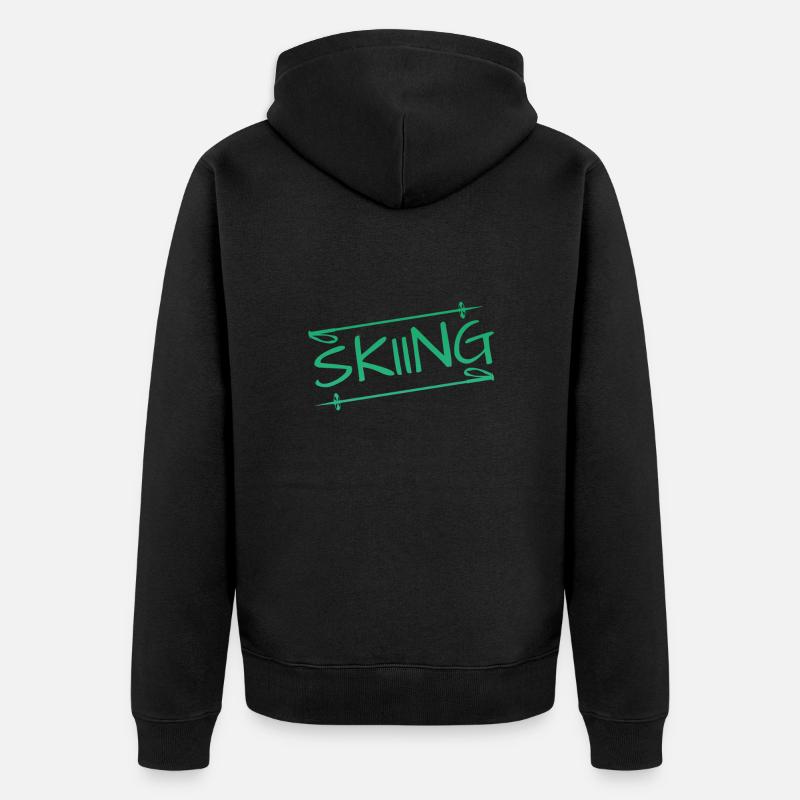 skiing - Unisex Premium Bio Zip Hoodie - Schwarz