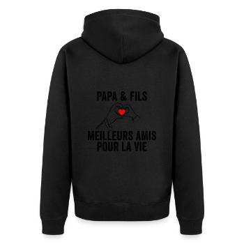 Papa Et Fils Meilleurs Amis Pour La Vie | Cadeau - Veste à capuche bio Premium Unisexe - noir - Dos - Nico (187cm)
