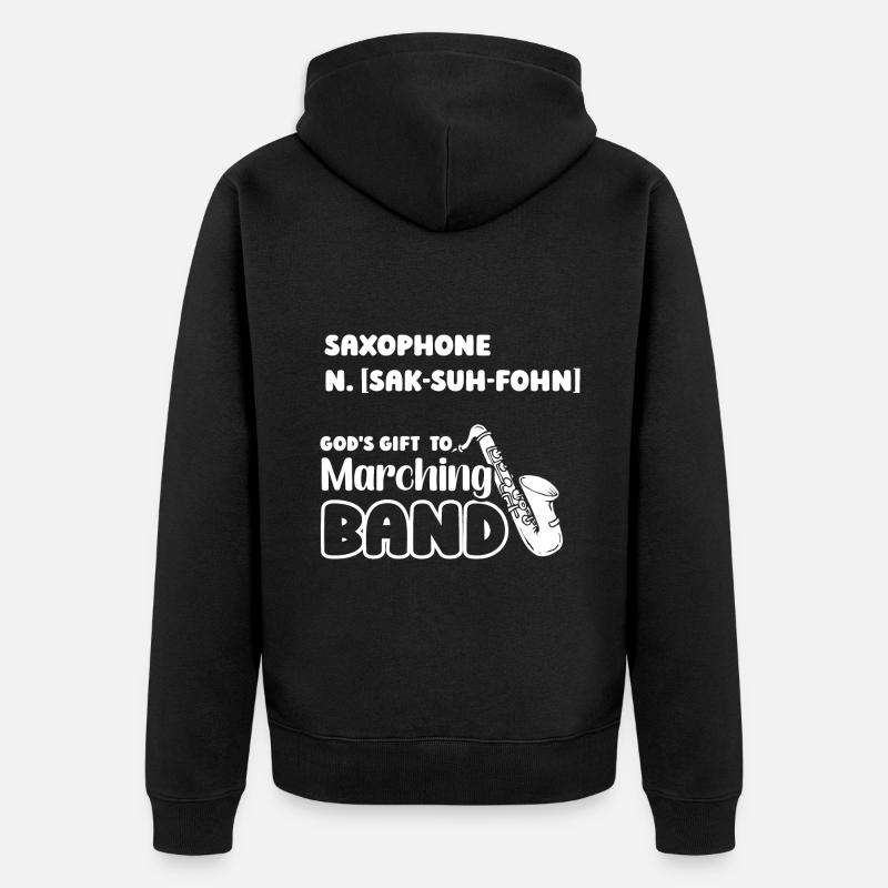 Saxophone Definition - Unisex Premium Bio Zip Hoodie - Schwarz