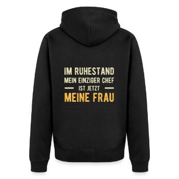 Ruhestand Lustiger Spruch Verheiratet Ehepaar - Unisex Premium Bio Zip Hoodie - Schwarz - Hinten - Nico (187cm)