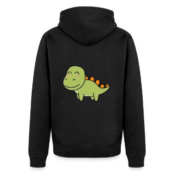 Dinosaure stégosaure bande dessinée - Veste à capuche bio Premium Unisexe - noir - Dos - Nico (187cm)