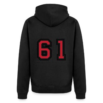 61 Symbole numérique - Veste à capuche bio Premium Unisexe - noir - Dos - Nico (187cm)