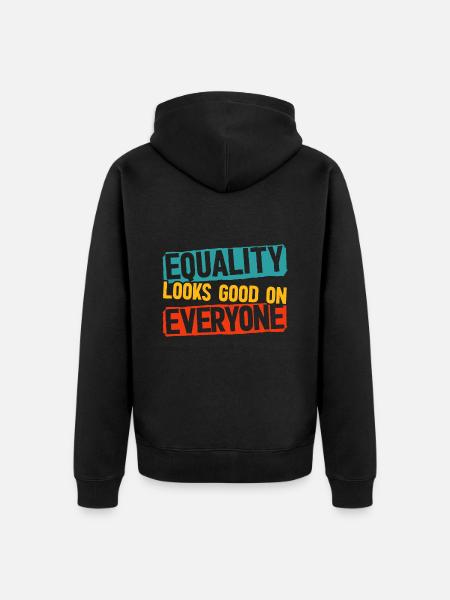 Sukupuolten tasa-arvo, Lgbt, Homot, Lesbot, Transsukupuoliset - Premium unisex luomu-huppari vetoketjulla - musta
