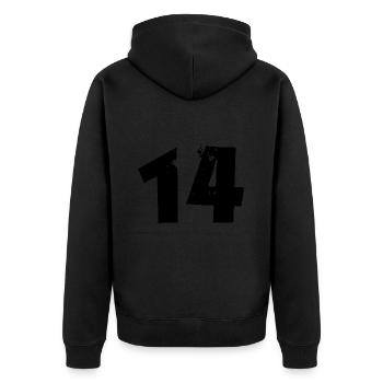 14 Nombre - Veste à capuche bio Premium Unisexe - noir - Dos - Nico (187cm)