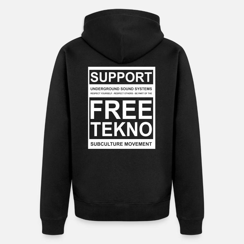 014 soutien tekno gratuit - Veste à capuche bio Premium Unisexe - noir