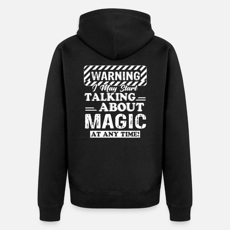 Avertissement magicien magicien - Veste à capuche bio Premium Unisexe - noir
