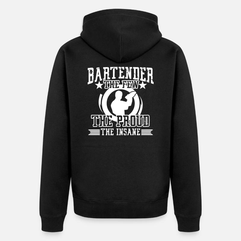 Barkeeper Stolzer Barkeeper - Unisex Premium Bio Zip Hoodie - Schwarz