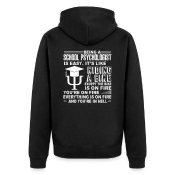 Psychologue scolaire Le psychologue scolaire est facile - Veste à capuche bio Premium Unisexe - noir - Dos - Nico (187cm)