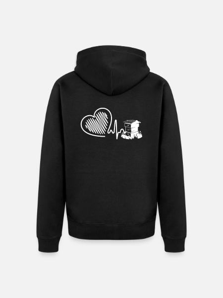 Beekeeper Beekeeper Heartbeat - Unisex Premium Organic Zip Hoodie - black