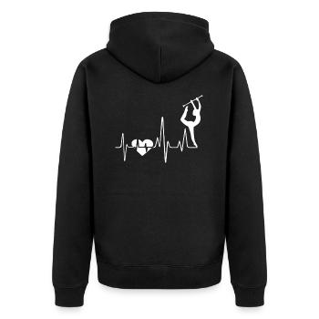 Baton twirling Baton twirling Heartbeat - Unisex Premium Organic Zip Hoodie - black - Back - Nico (187cm)