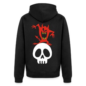 Skull and demon - Unisex Premium Organic Zip Hoodie - black - Back - Nico (187cm)