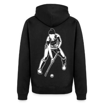 Hockey sur gazon Filles - Veste à capuche bio Premium Unisexe - noir - Dos - Nico (187cm)