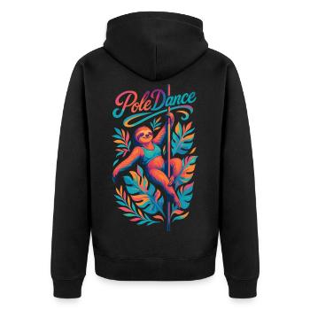 Paresseux Pole Dance Pole Dancer Drôle Cadeau - Veste à capuche bio Premium Unisexe - noir - Dos - Nico (187cm)