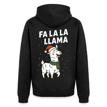 Fa La La Llama Noël en famille - Veste à capuche bio Premium Unisexe - noir - Dos - Nico (187cm)