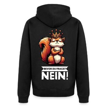 Before You Ask Squirrel Squirrel Rodents - Unisex Premium Organic Zip Hoodie - black - Back - Nico (187cm)