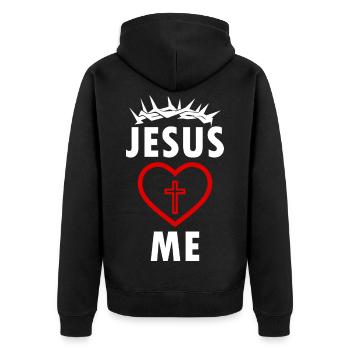 Jésus m’aime - Veste à capuche bio Premium Unisexe - noir - Dos - Nico (187cm)