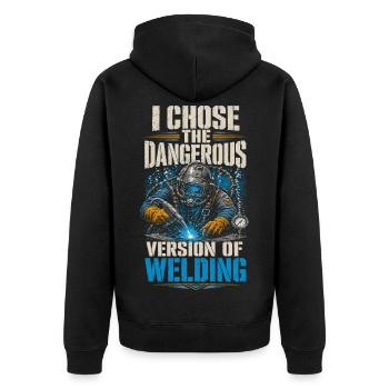 Underwater Welder Underwater Welder - Unisex Premium Organic Zip Hoodie - black - Back - Nico (187cm)
