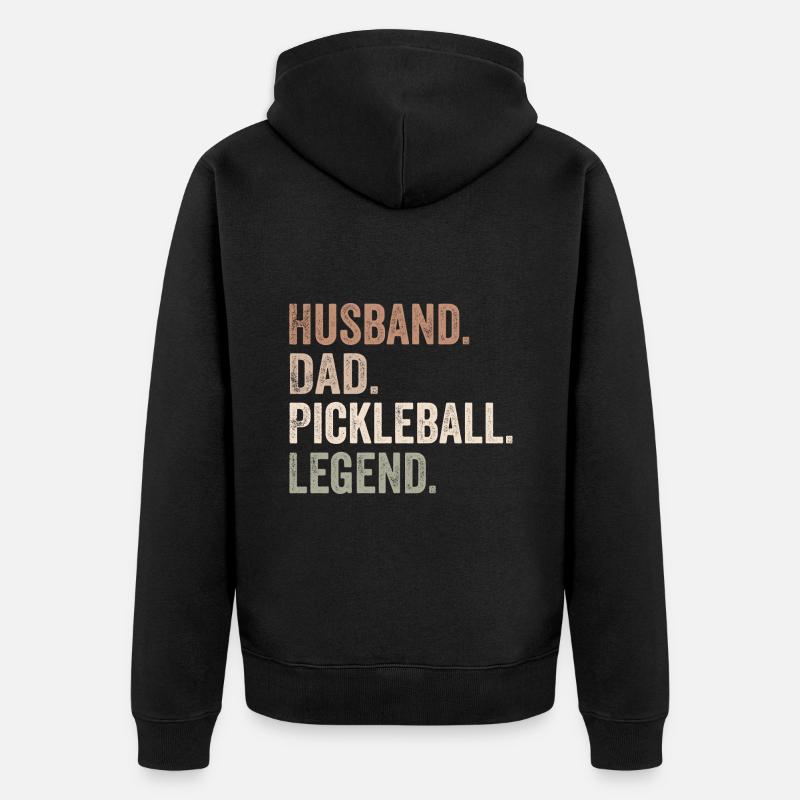 Husband Dad Pickleball Legend - Veste à capuche bio Premium Unisexe - noir