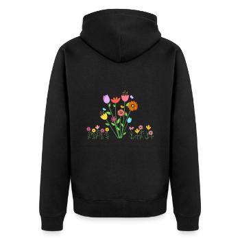 Fleur - Veste à capuche bio Premium Unisexe - noir - Dos - Nico (187cm)