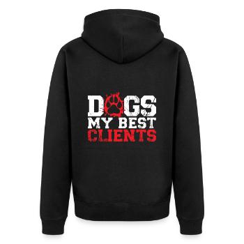 Walking the dog, walking the dog, - Unisex Premium Organic Zip Hoodie - black - Back - Nico (187cm)
