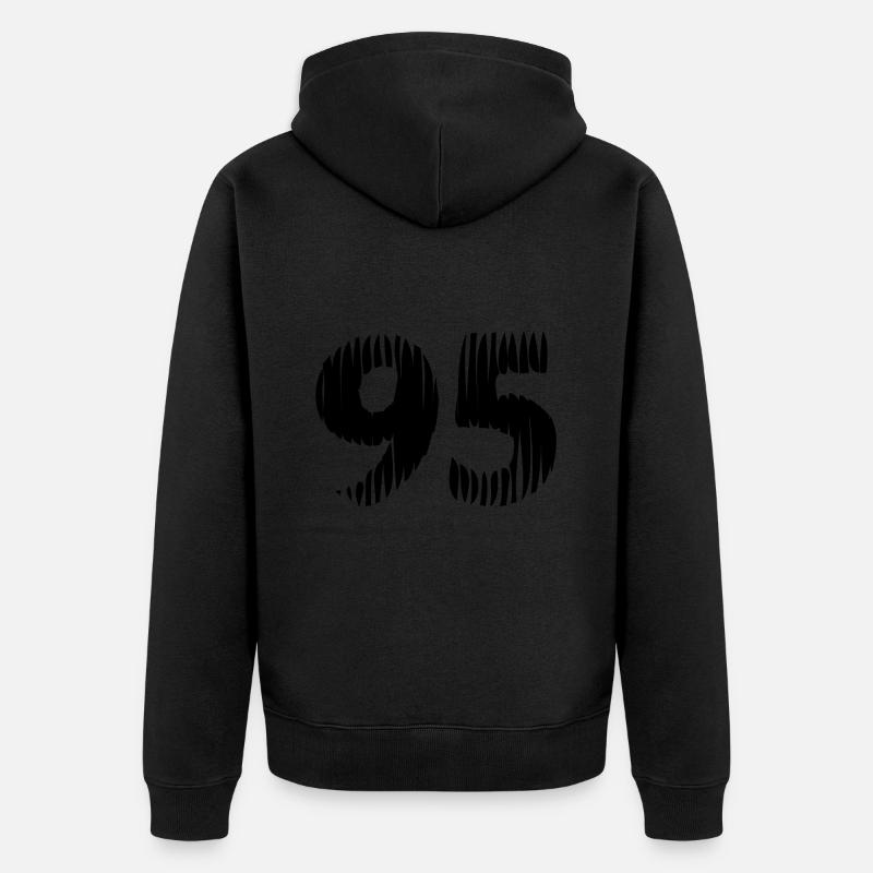 Maillot à 95 numéros - Veste à capuche bio Premium Unisexe - noir
