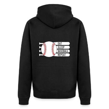 MANGER DORMIR BASEBALL RÉPÉTER - Veste à capuche bio Premium Unisexe - noir - Dos - Nico (187cm)