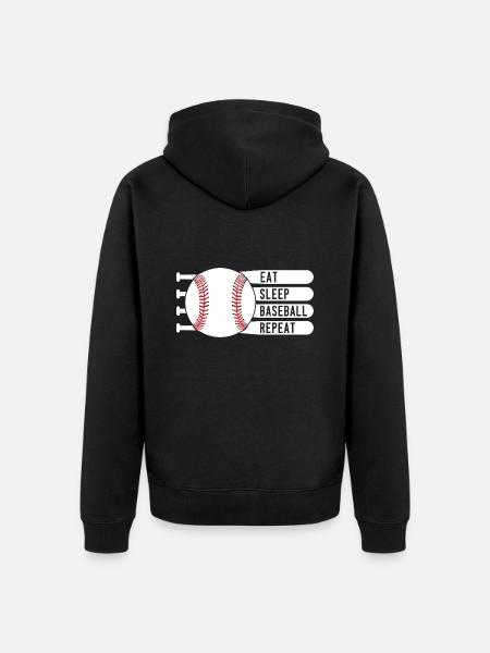 MANGER DORMIR BASEBALL RÉPÉTER - Veste à capuche bio Premium Unisexe - noir