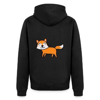Fox Comic Animal - Unisex Premium Organic Zip Hoodie - black - Back - Nico (187cm)