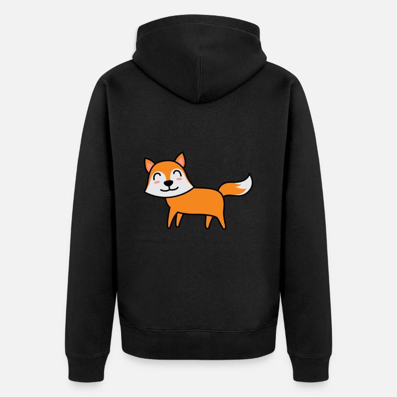 Fox Comic Animal - Veste à capuche bio Premium Unisexe - noir