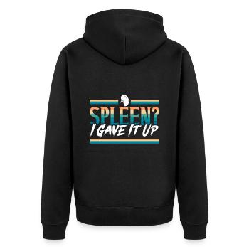 Milz-Entfernung Splenektomie OP Lustiger Spruch - Unisex Premium Bio Zip Hoodie - Schwarz - Hinten - Nico (187cm)